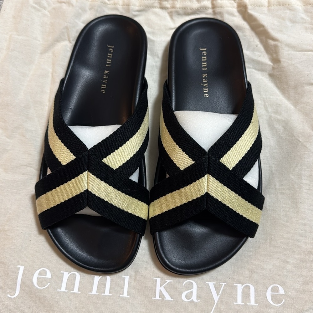 BNIB Size 38 Jenni Kayne Black and Cream Women's Sandals! - Picture 7 of 13